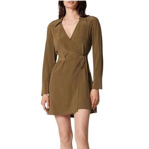 Equipment Femme Antheme Silk Wrap Dress S Desert Palm Safari Utility Office Work